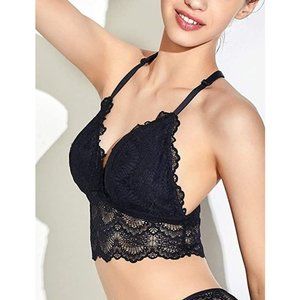 Eve's temptation Aditi Floral Lace Wireless Women Sleep Bralette Sz 32B (S) 1476